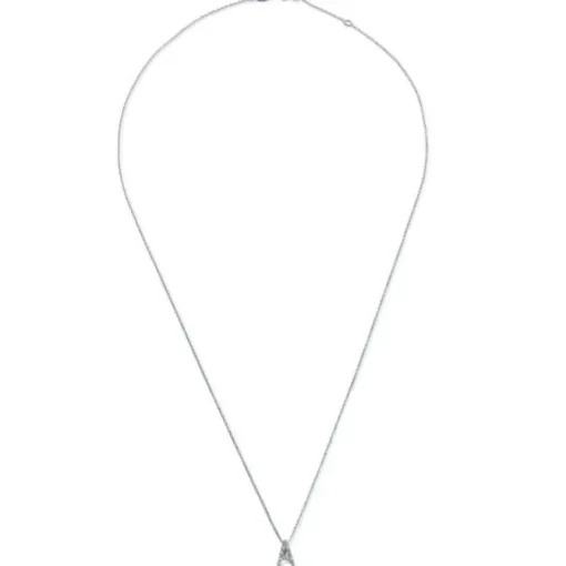 Colgante letra "A" de oro blanco con diamantes