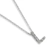Colgante letra "L" de oro blanco con diamantes