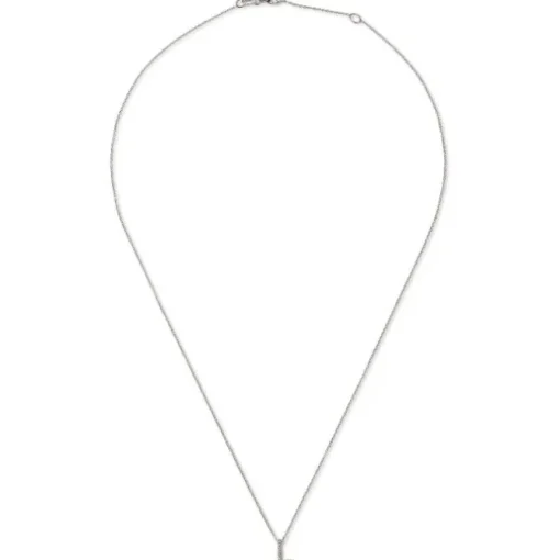 Colgante letra "L" de oro blanco con diamantes
