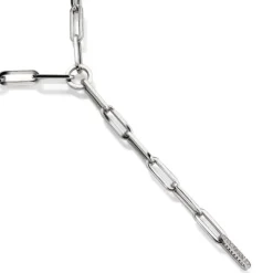 Colgante "Link" de eslabones de oro blanco con diamantes