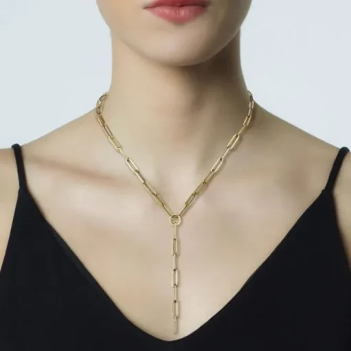Colgante "Link" de eslabones de oro amarillo con diamantes