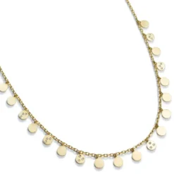 Colgante monedas extralargo de oro amarillo con diamantes