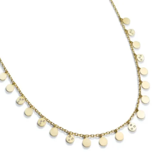 Colgante monedas extralargo de oro amarillo con diamantes