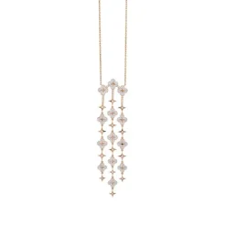 Colgante "Pensamiento" de oro rosa de diamantes con tres hileras