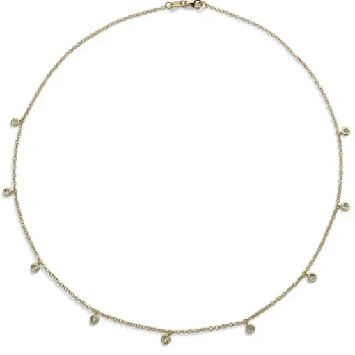 Colgante "Shiny Drops" oro amarillo con diamantes al aire en chatón