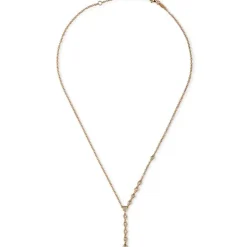 Colgante "Shiny Drops" oro rosa con diamantes en chatón en cadena
