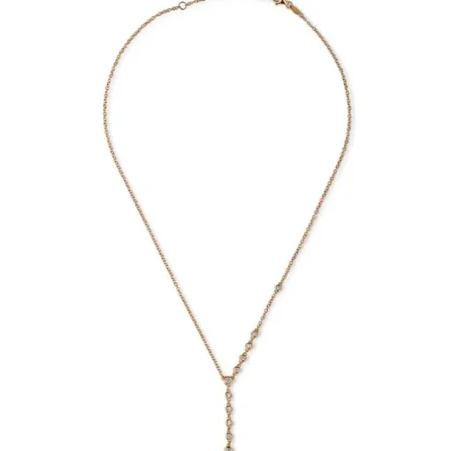 Colgante "Shiny Drops" oro rosa con diamantes en chatón en cadena