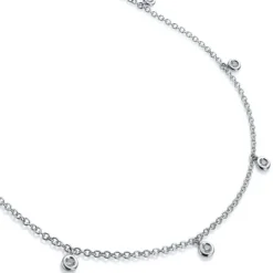 Colgante "Shiny Drops" oro blanco con diamantes al aire en chatón