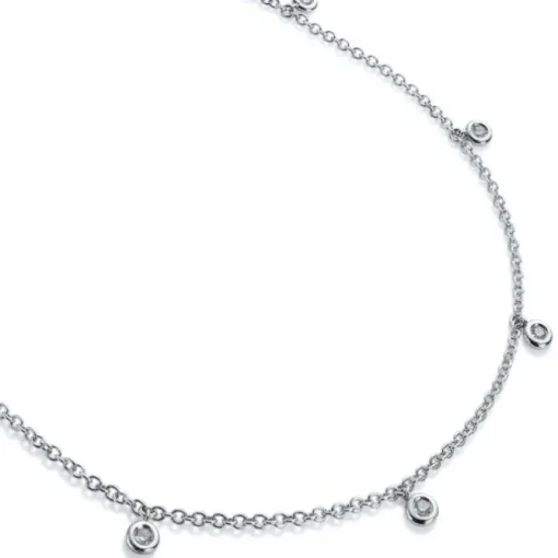 Colgante "Shiny Drops" oro blanco con diamantes al aire en chatón