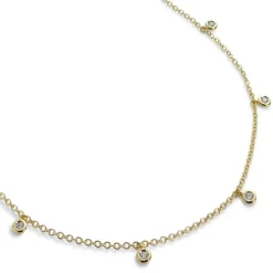 Colgante "Shiny Drops" oro amarillo con diamantes al aire en chatón