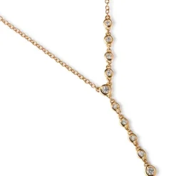 Colgante "Shiny Drops" oro rosa con diamantes en chatón en cadena