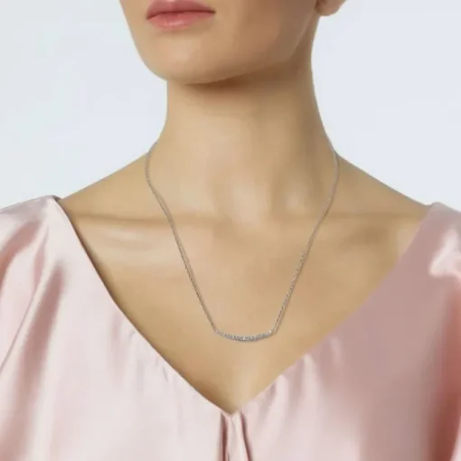 Colgante "Smile" de oro blanco con diamantes