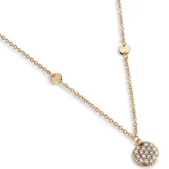 Colgante "Zíngara" de oro rosa con monedas y círculo de diamantes