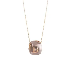 Collar Damiani D.Icon de cerámica capuchino, oro rosa y diamante