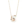 Collar Damiani D.Icon de cerámica blanca, oro rosa y diamante