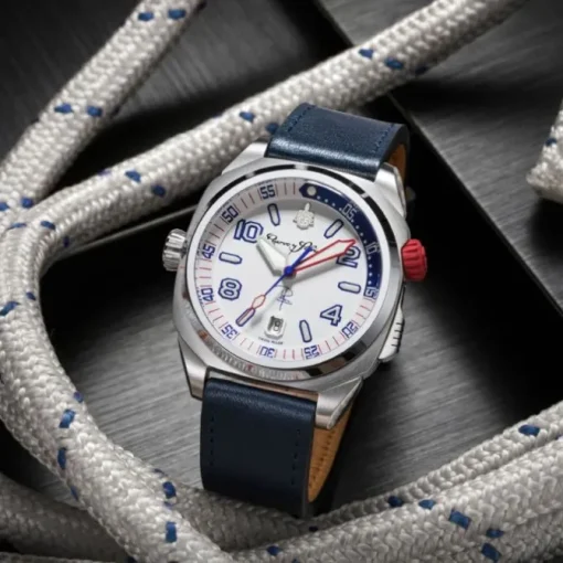 Cuervo y Sobrinos Buceador Caribe Pipin esfera blanca 43mm