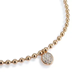 Gargantilla choker "Bubbles" de oro rosa con círculo de diamantes