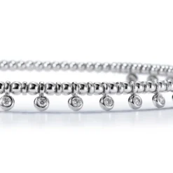 Gargantilla choker "Bubbles" de oro blanco con diamantes