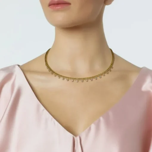 Gargantilla choker "Bubbles" de oro amarillo con diamantes