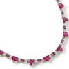 Gargantilla oro blanco con diamantes y rubies