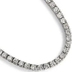 Gargantilla Riviere de oro blanco con diamantes en garra