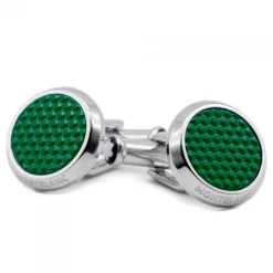 Gemelos Montblanc Meisterstück acero con motivo verde