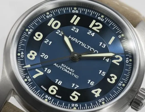 Hamilton Khaki Field Titanium 42mm Esfera Azul Auto