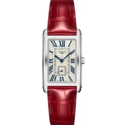 Longines Dolce Vita acero con correa piel roja