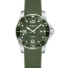 Longines Hydroconquest 43 mm esfera verde caucho