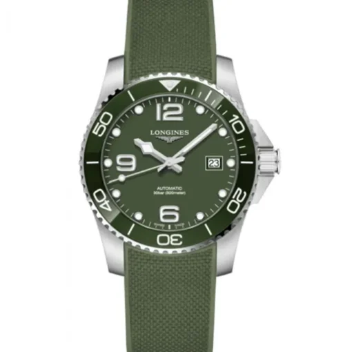 Longines Hydroconquest 43 mm esfera verde caucho