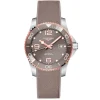 Longines Hydroconquest 39mm Acero Esfera Gris Caucho
