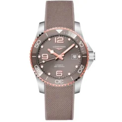 Longines Hydroconquest 39mm Acero Esfera Gris Caucho