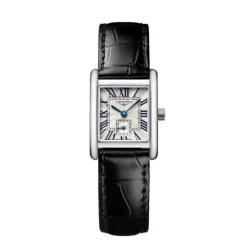 Longines Mini DolceVita blanco números romanos correa negra 29mm