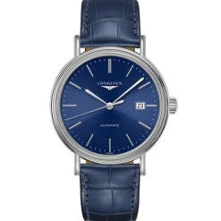 Longines Présence azul con correa de piel azul