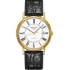 Longines Présence de 38,50mm con PVD amarillo y correa de piel