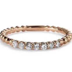 Media alianza "Bubbles" de oro rosa con diamantes