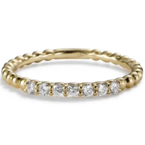 Media alianza "Bubbles" de oro amarillo con diamantes