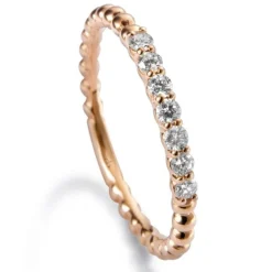 Media alianza "Bubbles" de oro rosa con diamantes