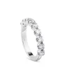 Media alianza de oro blanco con diamantes en garra