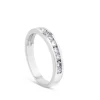 Media alianza de oro blanco con diamantes en carril talla brillante de 0,35 quilates