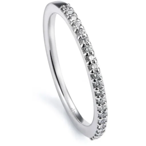 Media alianza de oro blanco con diamantes