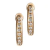Mini aros de oro rosa con diamantes
