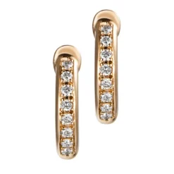 Mini aros de oro rosa con diamantes