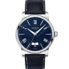 Montblanc 4810 Automatic Date 42mm acero, esfera azul y correa de cocodrilo