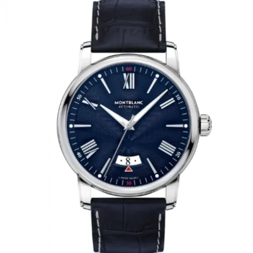 Montblanc 4810 Automatic Date 42mm acero, esfera azul y correa de cocodrilo
