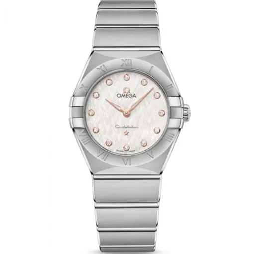 Omega Constellation Manhattan esfera plata 28mm