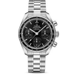 Omega Speedmaster 38mm cronógrafo esfera negra