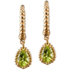Pendientes "Bubbles" oro rosa con peridotos talla pera