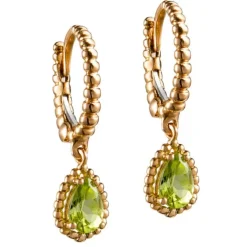 Pendientes "Bubbles" oro rosa con peridotos talla pera