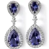 Pendientes "Caramelo" de oro blanco iolitas y diamantes